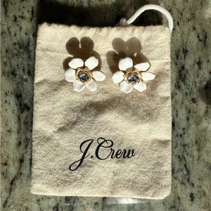 J. Crew white flower earrings